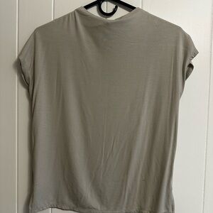 Tahari Short Sleeve Crewneck Top in Taupe